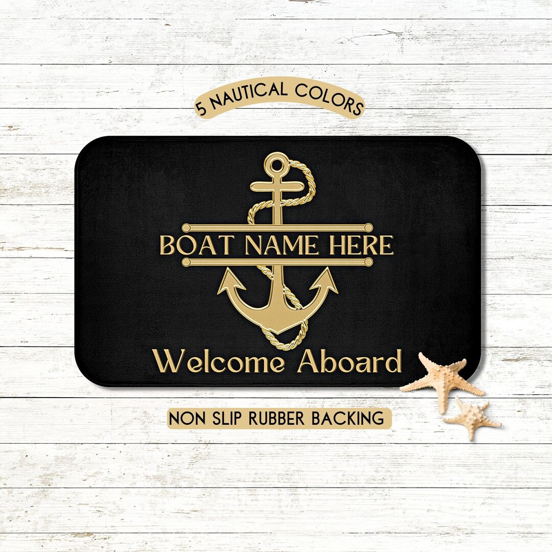Custom Boat Mat, Boat Gifts Personalized, Boat Accessories, Nautical