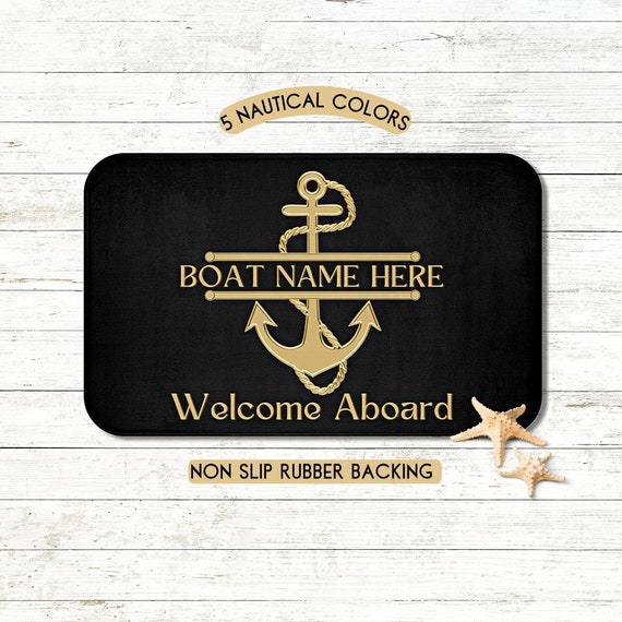 Boat Name Mat, Boat Gifts Personalized, Boat Accessories, Welcome