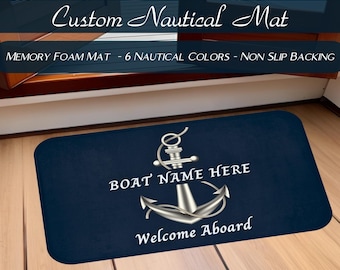 Custom Boat Owner Mat, Personalized Boat Welcome Aboard Mat, Boat Accessories, Name Gifts, Gift For Boat Owner, Yacht Owner Gift, Boat Decor