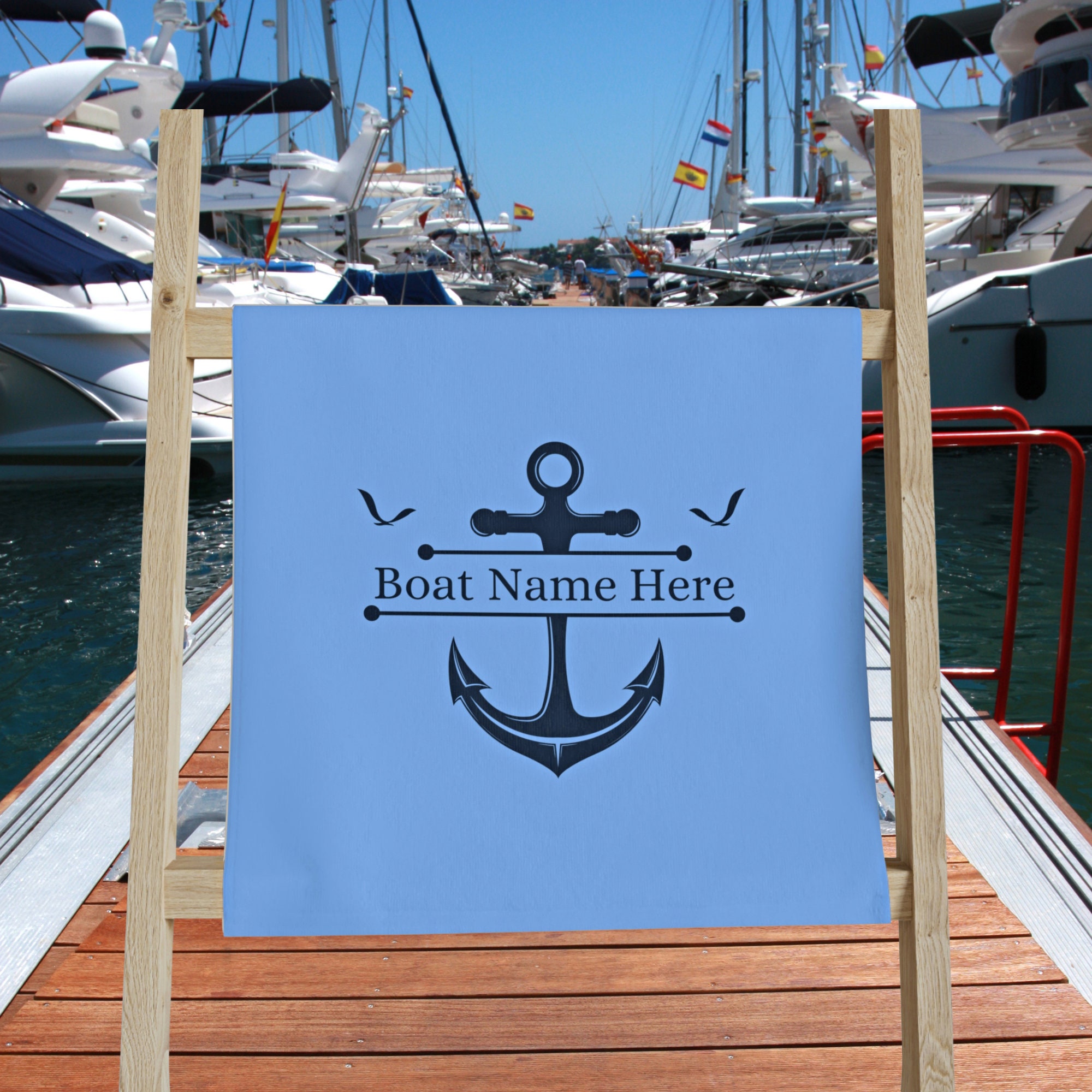 Boat Hand Towels, Personalized Boat Gifts, Boat Accessories, Nautical Hand Towel, Boat Decor, Boater, Boat Owner Gifts, Yacht Decor, Sailing