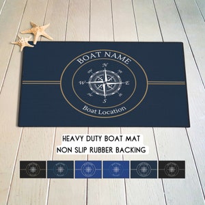 Custom Boat Name Mat, Boat Rug, Personalized Boat Gift, Boat Accessories, Boat Owner Gift Ideas, Boater Gift, Nautical Decor, Yacht, Sailing