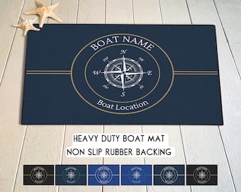 Custom Boat Name Mat, Boat Rug, Personalized Boat Gift, Boat Accessories, Boat Owner Gift Ideas, Boater Gift, Nautical Decor, Yacht, Sailing