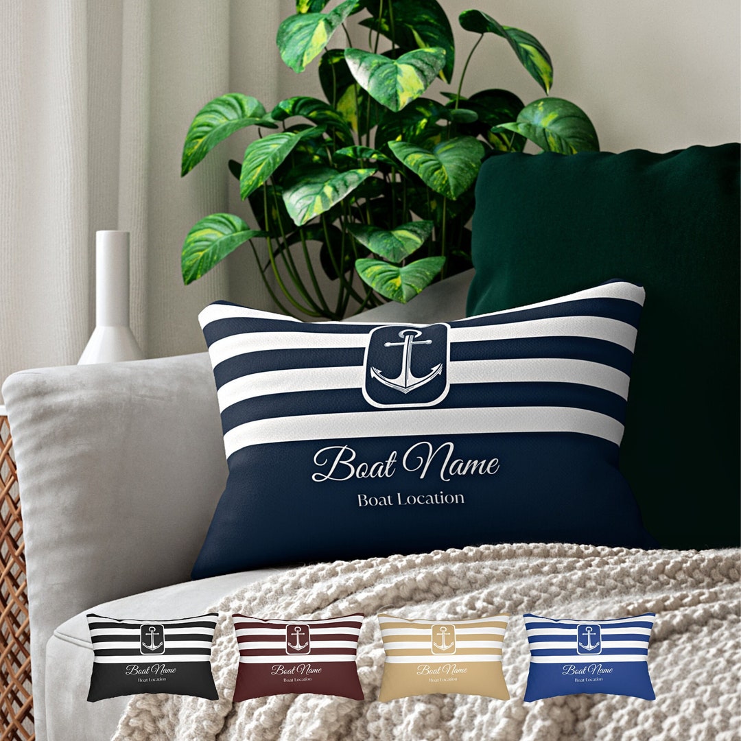 Boat Pillow Boat Gifts Personalized Boat Accessories Etsy