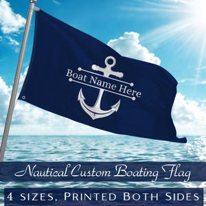Custom Boat Name Flag, Nautical Flag, Personalized Boat Gifts, Welcome Aboard Flag, Boat Owner, Boat Accessories, Boat Name Gift, Yacht Flag