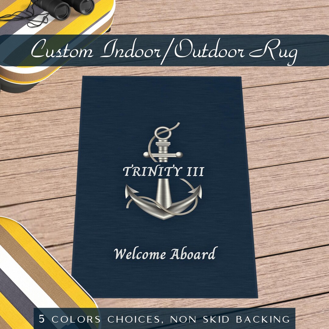 Boat Mat, Boat Accessories, Boat Gift, Welcome Aboard Mat, Nautical ...