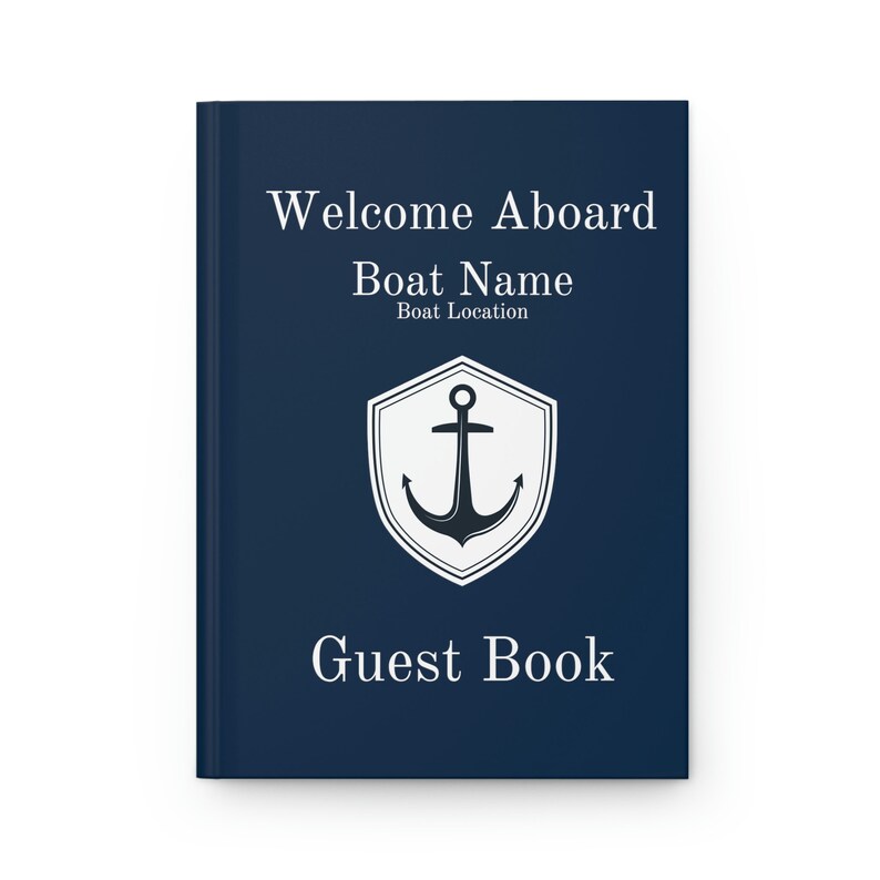 Boat Guest Book, Aboard, Boat Gifts Personalized, Boat Accessories, Yacht Guest Book