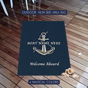 Boat Mat, Boat Accessories, Boat Gift, Welcome Aboard Mat, Nautical Outdoor Rug, Boat Owner Gift, Boater, Boat Decor, Yacht, Sailing Gift