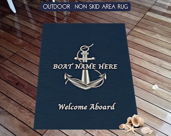 Boat Mat, Boat Accessories, Boat Gift, Welcome Aboard Mat, Nautical Outdoor Rug, Boat Owner Gift, Boater, Boat Decor, Yacht, Sailing Gift