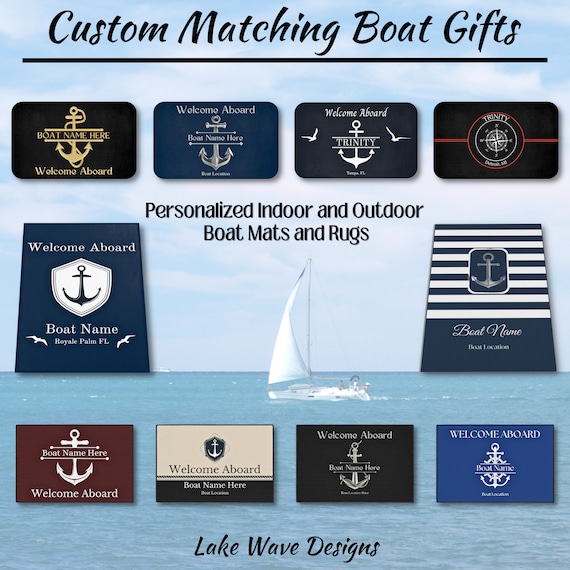 Boat Name Mat, Boat Gifts Personalized, Boat Accessories, Welcome