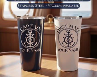 Personalized Nautical Tumbler, Custom Boat Gifts, Boat Accessories, Sailing Gifts, Custom Stainless Steel Boat Cup