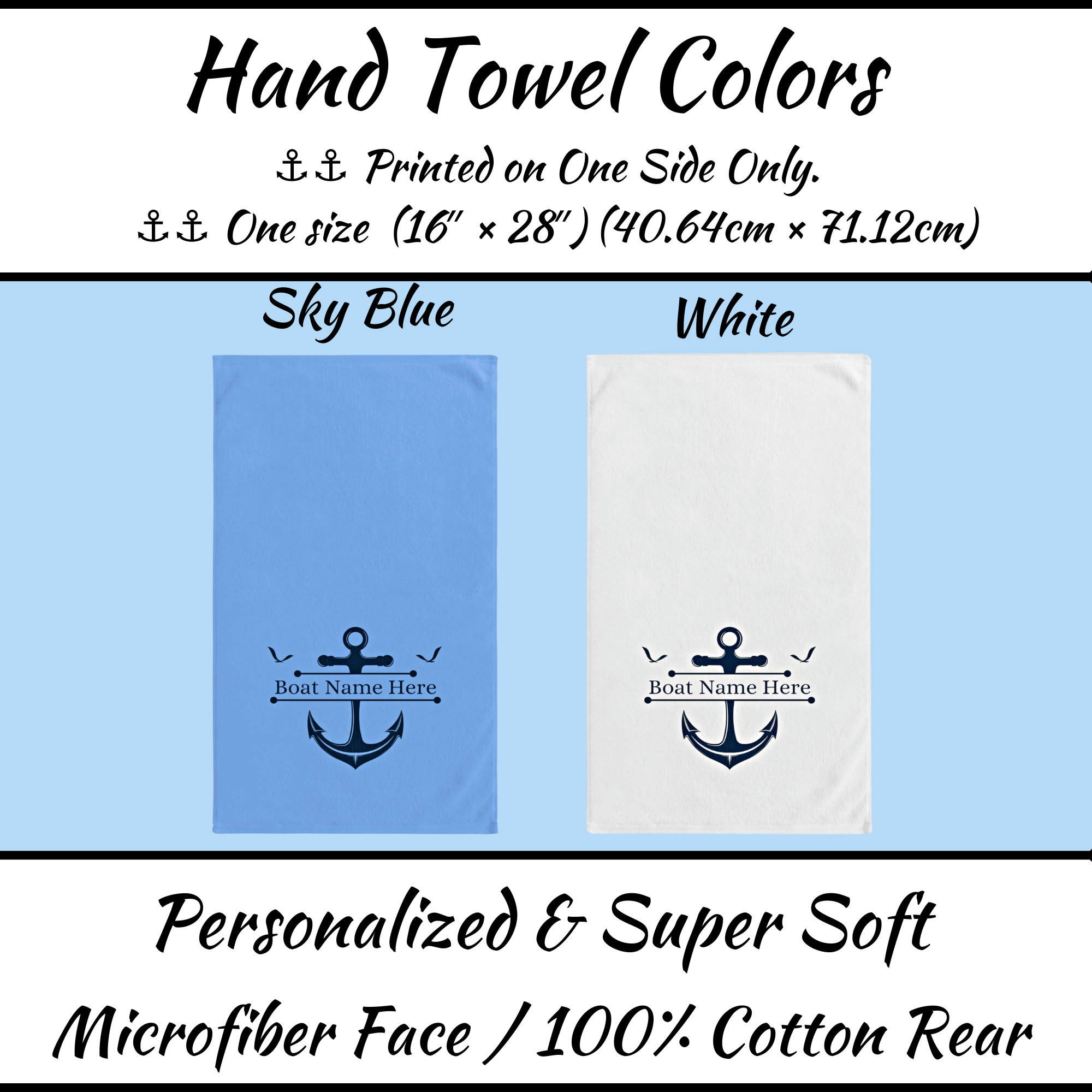 Boat Hand Towels, Personalized Boat Gifts, Boat Accessories, Nautical Hand Towel, Boat Decor, Boater, Boat Owner Gifts, Yacht Decor, Sailing