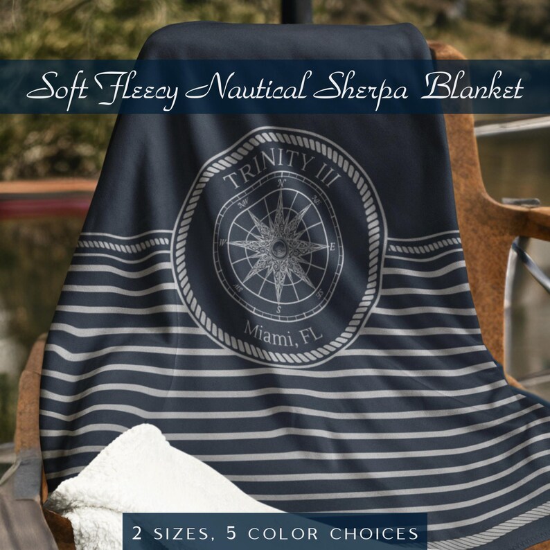 Boat Sherpa Throw Blanket, Boat Blanket, Boat Bedding, Boat Gifts, Boat