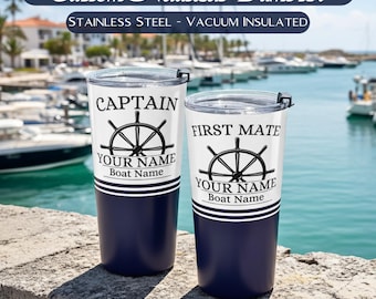 Personalized Boat Captain Gifts, Boat Cup, Boat Gifts, Boat Accessories, Gift For Boat Owner, Boat Captain, Yacht Owner Gift, Boat Name Gift