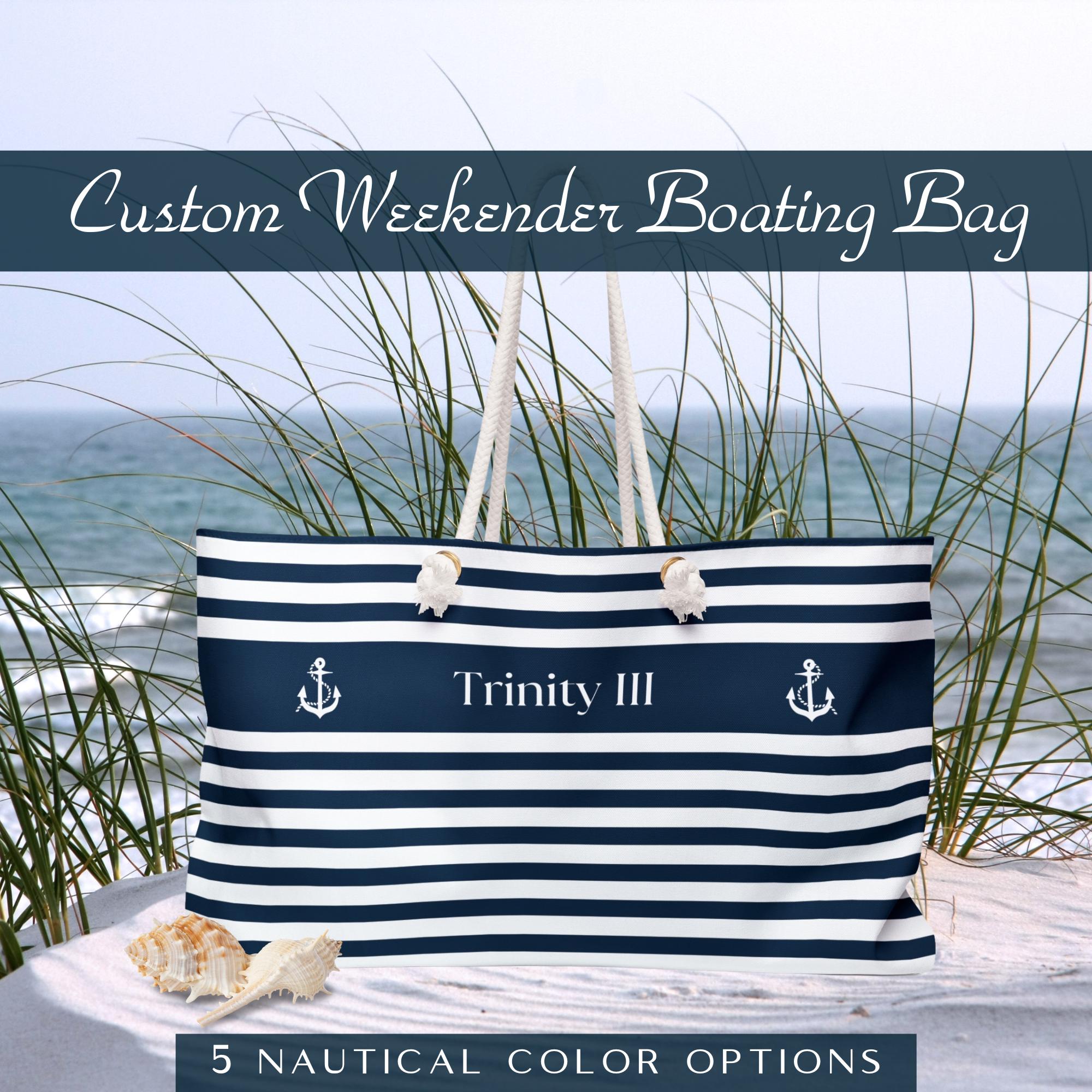 Personalized Boating Weekender Bag, Nautical Tote Bag, Boat Name Gifts ...