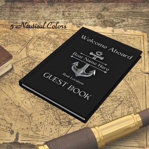 Boat Guest Book, Personalized Gift For Boat Owner, Boat Gifts, Welcome Aboard, Boat Owner Gifts Ideas, Boat Name Journal, Boat Accessories