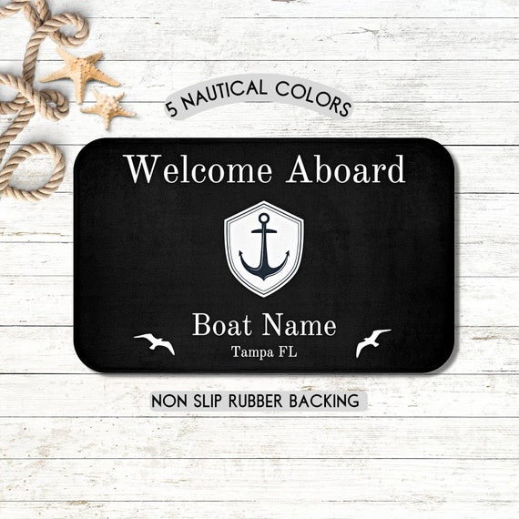 Custom Boat Mat, Boat Gifts Personalized, Boat Accessories, Boat