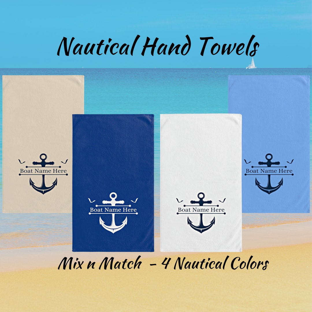 Boat Hand Towels Boat Gifts Boat Accessories Nautical Hand Etsy