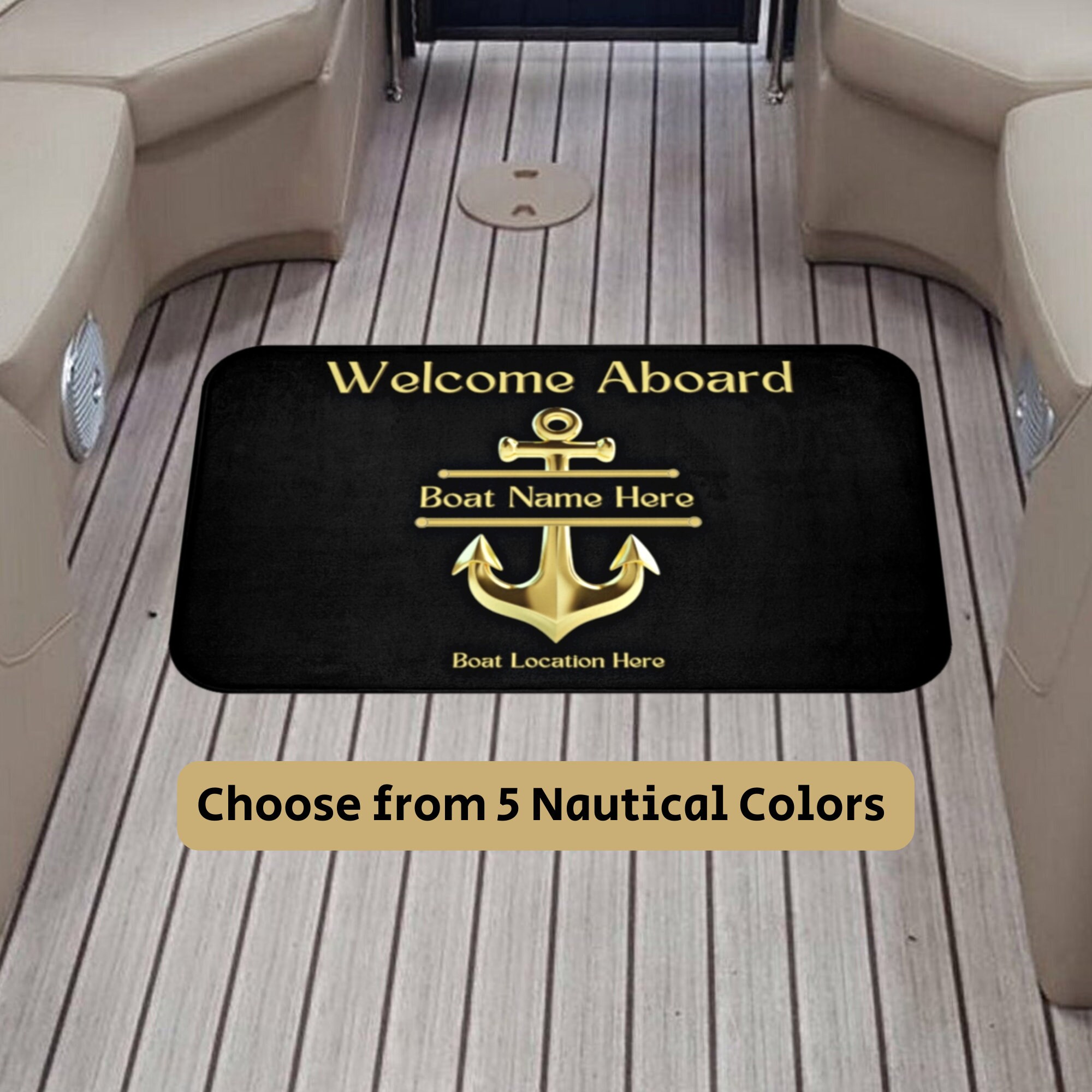 Sunbrella Aboard Boat Mat, Canvas Mat, Non Skid Canvas Boat Mat, Boat Mat