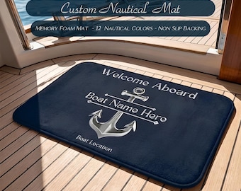 Personalized Boat Welcome Mat, Boat Gifts, Boat Owner Gifts, Custom Boat Mat, Welcome Aboard Mat, Boat Name Mat, Boat Accessories, Yacht Mat