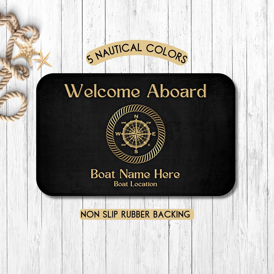 Custom Boat Mat, Boat Gifts Personalized, Boat Accessories, Boat Gifts