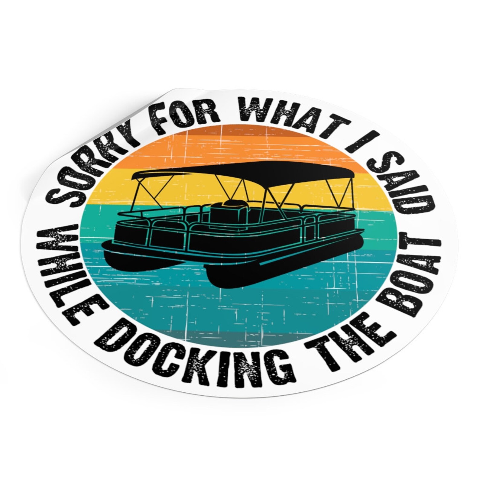 Pontoon Decal Sticker Pontoon Captain Decal Boat Decal Boat Etsy