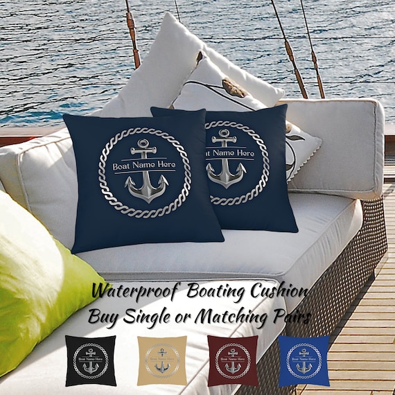 Waterproof Nautical Cushion, Boat Accessories Personalized, Custom