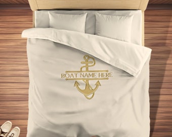 Nautical Duvet Cover, Boat Accessories, Boat Bedding, Boat Gift, Nautical Bedding, Boat Decor, Nautical Decor, Boat Owner Gift, Sailboat Gif