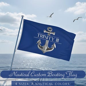 Personalized Boat Flag, Nautical Yacht Flag, Boat Accessories, Boat Gifts, Sailing Gifts, Double Sided Flag, Sailboat Flag, Boat Owner Gifts