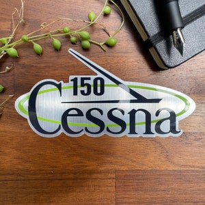 Cessna 150 Brushed Aluminum Vinyl Sticker