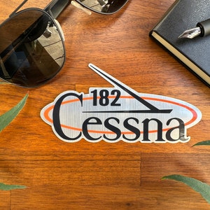 Cessna 182 Brushed Aluminum Vinyl Sticker