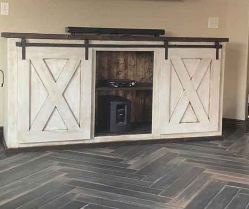 Barn Door Entertainment Center Etsy