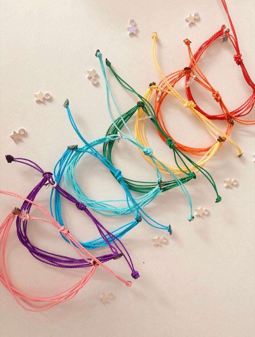 Single Colored Wax String Bracelets Etsy
