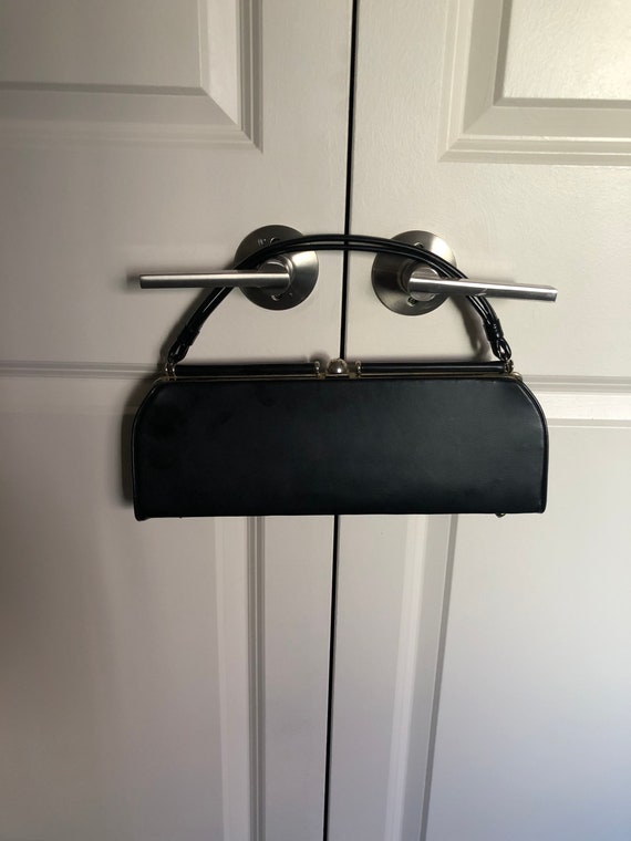 Black Vintage Medical Top Handle Clutch Bag Gem