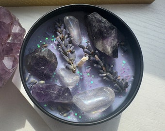 Amethyst Candle Zen Candles Focus Candle Crystal Candle Yogi Candle Manifestation Candle