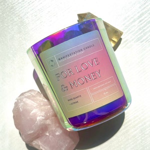 Love Spell Candle Manifestation Candle Self Love Candle Crystal Candle Intention Candle image 2