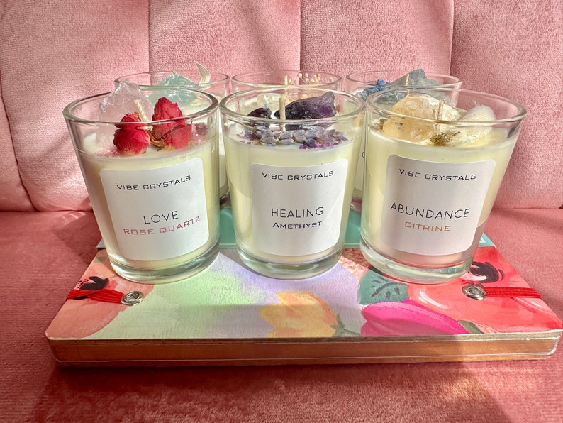 Spell Candles Aesthetic Candles Manifestation Candle Intention Candle Cool Candles Decorative Candles Crystal Candles Abundance Candle image 9