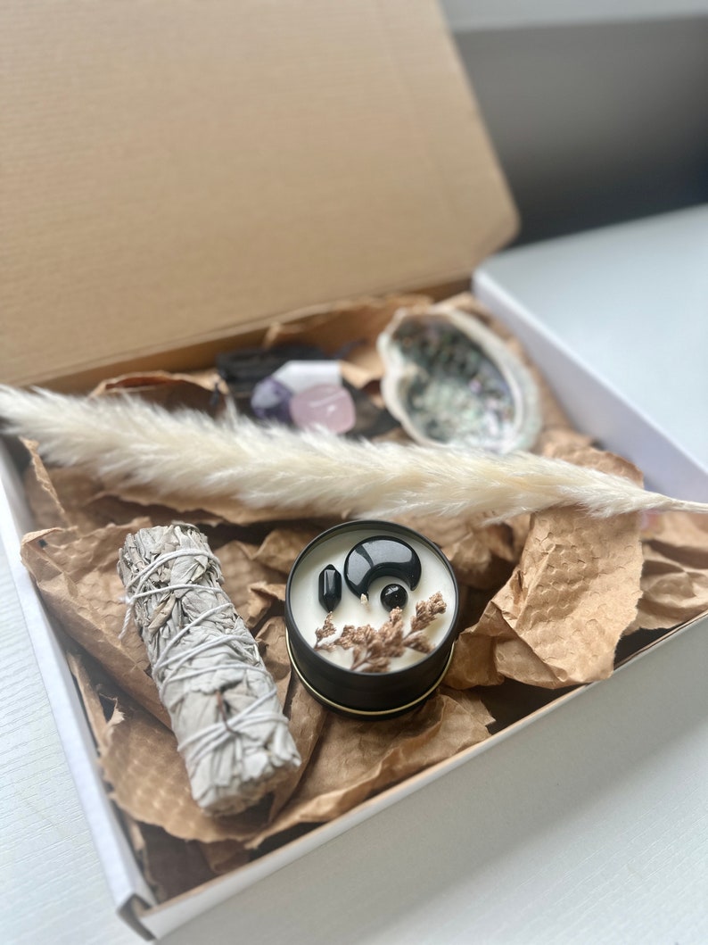 Smudge Kit Beginner Smudge Bundles Smudge Candles Smudge Shell Smudge Dish Smudge Kit With Feather image 2