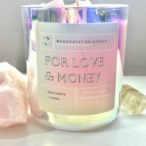 Love Spell Candle Manifestation Candle Self Love Candle Crystal Candle Intention Candle image 3