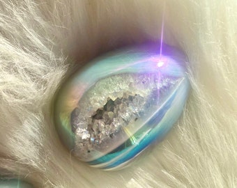 Agate Egg - Rainbow Agate - Aura Geode - Crystal Display