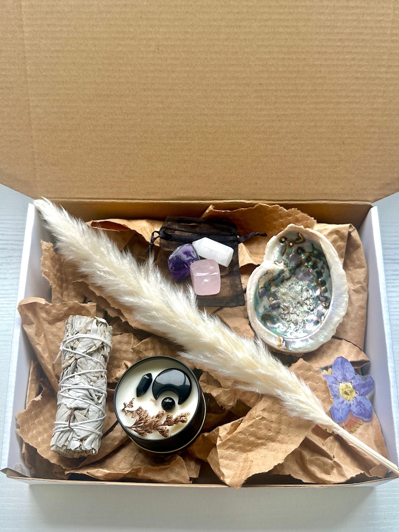 Smudge Kit Beginner Smudge Bundles Smudge Candles Smudge Shell Smudge Dish Smudge Kit With Feather zdjęcie 1