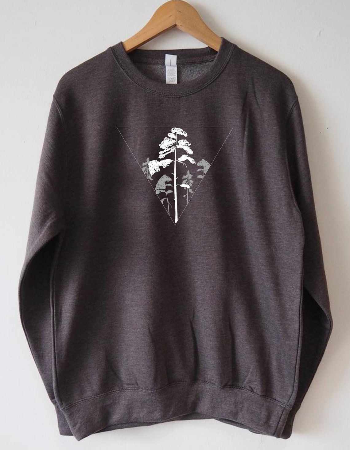 Skinny Pine Tree Sweatshirt Rustic Forest Sweater Adventure Etsy