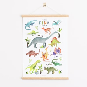 DINO - Kid and Nursery poster  &quot;Dinosaurs&quot;, custom title, Dinosaurs poster, world Dinosaurs, nursery and kid art print, Personalized gift