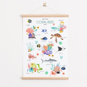 REEF - Kid and Nursery poster  "Little reef", custom title, ocean animals, Personalised gift, nursery and kid art print, nemo dori