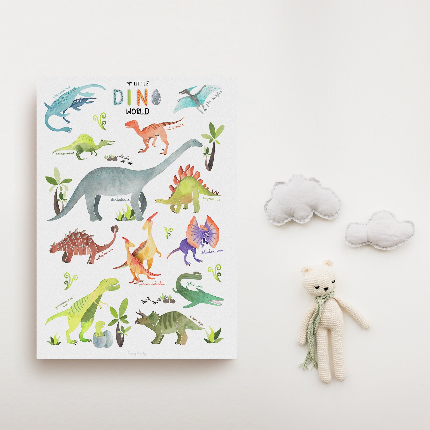 DINO Kinderzimmer Poster Dinosaurier - Etsy.de