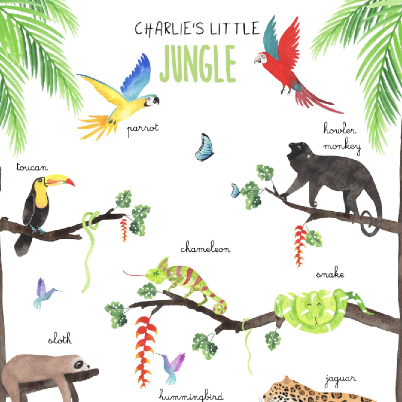 Educational poster - Jungle animal — Happy Lazuly