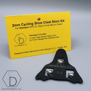 Shimano SPD-SL 2mm Cleat Spacer Cycling Shoe Shim -  w/ BOLTS