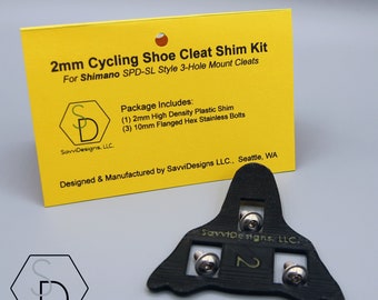 Shimano SPD-SL 2mm Cleat Spacer Cycling Shoe Shim -  w/ BOLTS