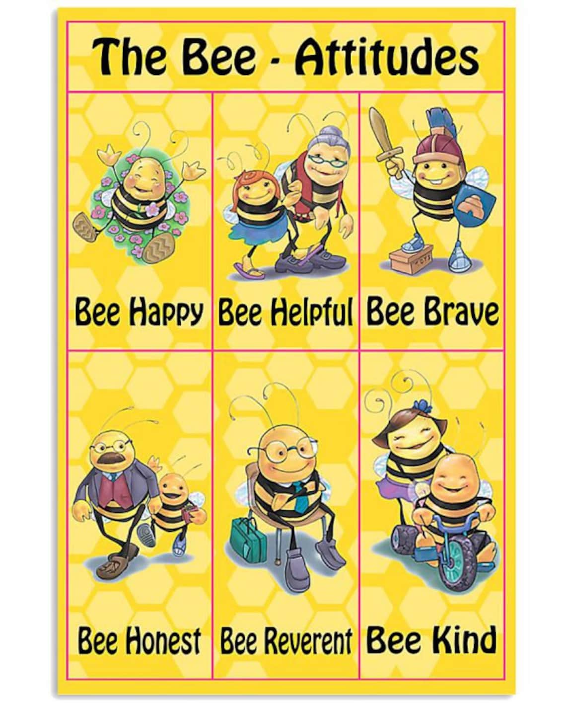 Mark Teacher The Bee Attitudes Poster Etsy Mark Teacher The Bee Attitudes Poster Etsy