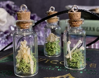 Oddity Jar Necklace With Bones & Moss
