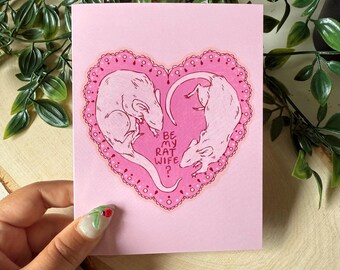Be My Rat Wife - Love Card - Valentines